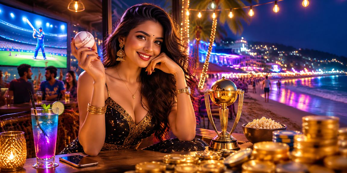 Cricket fans enjoying betting by the beach in India