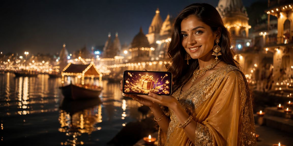 Players enjoying online rummy during Diwali festival in Varanasi